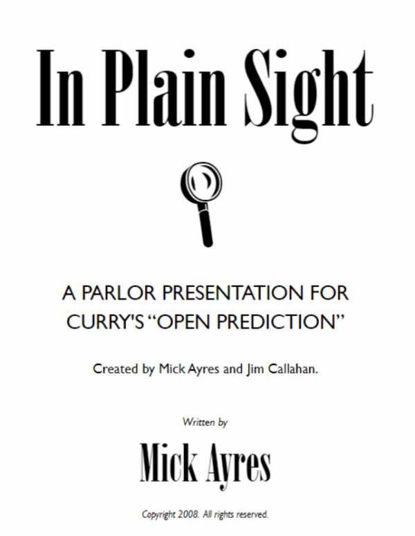 In Plain Sight by Mick Ayres.